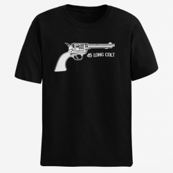 T shirt Armes Revolver Cowboy 45 Long Colt Noir