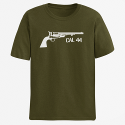 T shirt Armes Revolver Poudre Noir Cal.44 Army Blanc