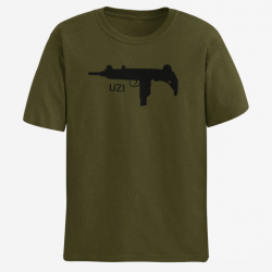 T shirt Armes UZI 3 Army Noir