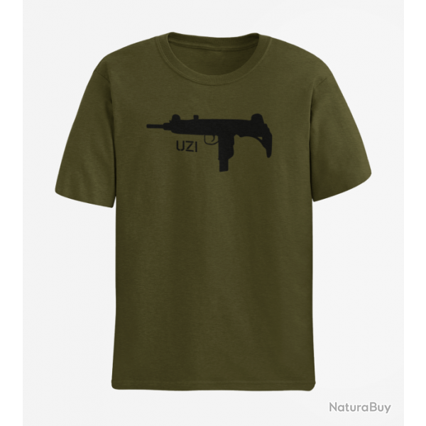 T shirt Armes UZI 3 Army Noir