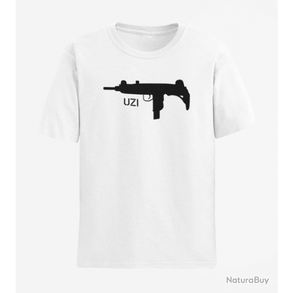 T shirt Armes UZI 3 Blanc