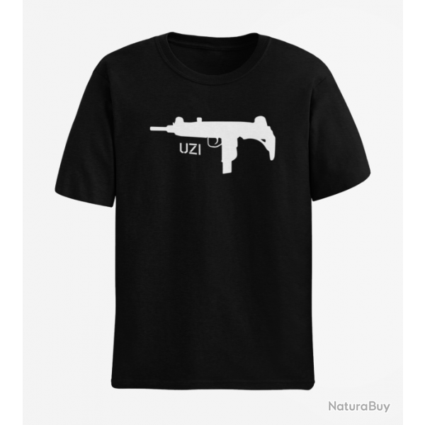 T shirt Armes UZI 3 Noir