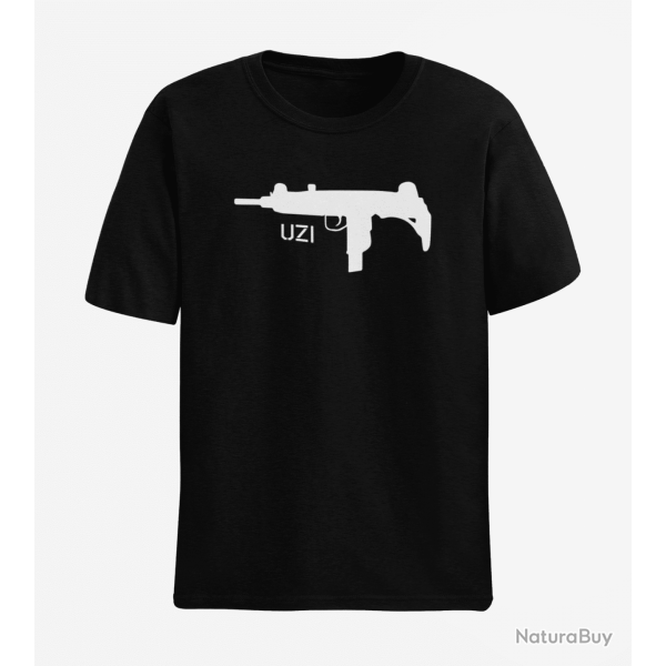 T shirt Armes UZI 3 Noir