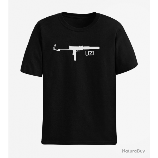 T shirt Armes UZI 4 Noir