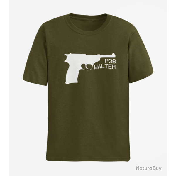 T shirt Armes Walter P38 Army Blanc