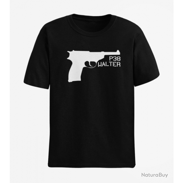 T shirt Armes Walter P38 Noir