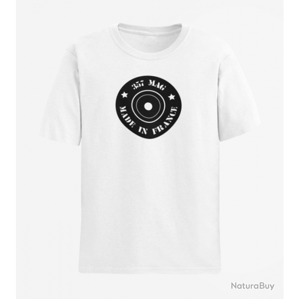 T shirt Cartouches Douille 357 mag Blanc