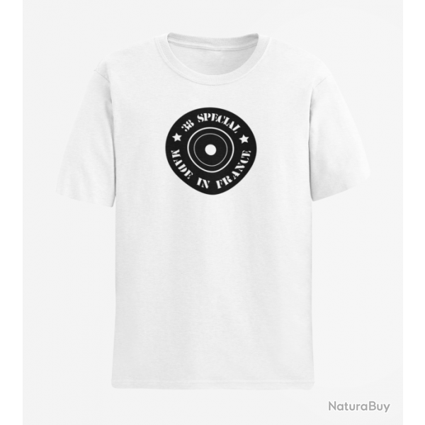 T shirt Cartouches Douille 38 spcial Blanc