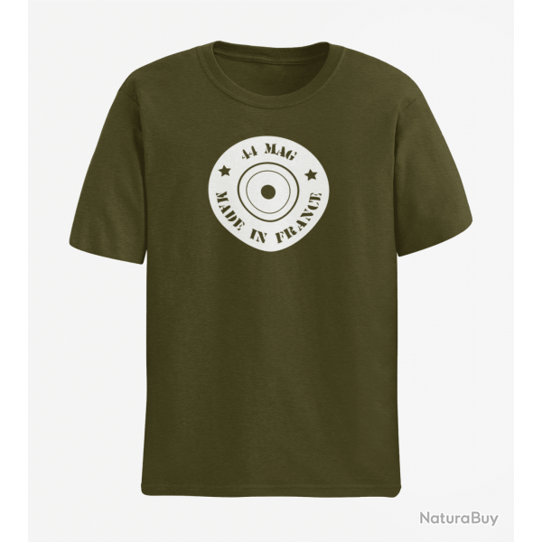 T shirt Cartouches Douille 44 mag Army Blanc