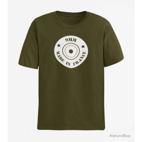 T shirt Cartouches Douille 9MM Army Blanc