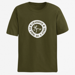 T-shirt Chasse - Chasseur et fière de l'être - Army / Blanc - L