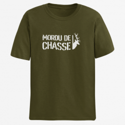 T shirt Chasse Mordu de chasse Army Blanc