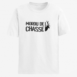 T shirt Chasse Mordu de chasse Blanc