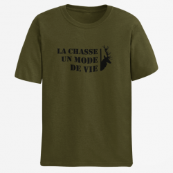 T shirt Chasse Un mode de vie Cerf Army Noir