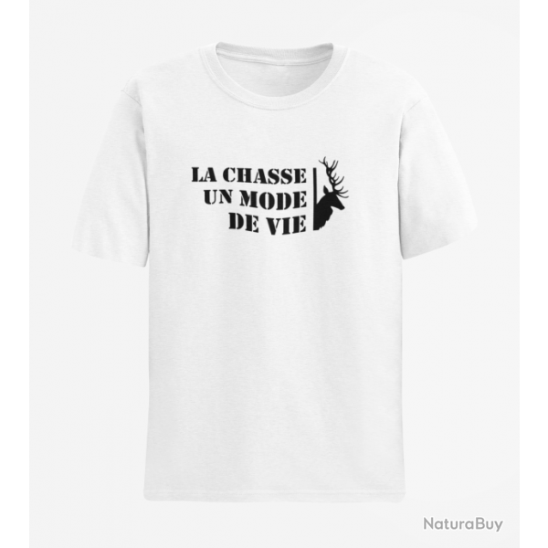 T shirt Chasse Un mode de vie Cerf Blanc