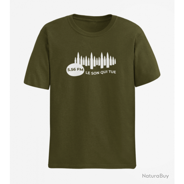 T shirt Humour 5.56 FM Army Blanc