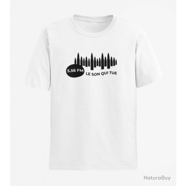 T shirt Humour 5.56 FM Blanc