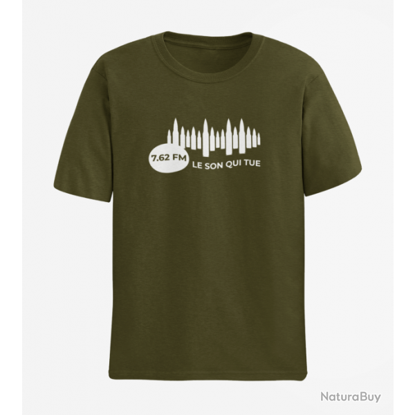 T shirt Humour 7.62 FM Army Blanc