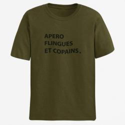 T shirt Humour Apéro Flingues et Copains Army Noir