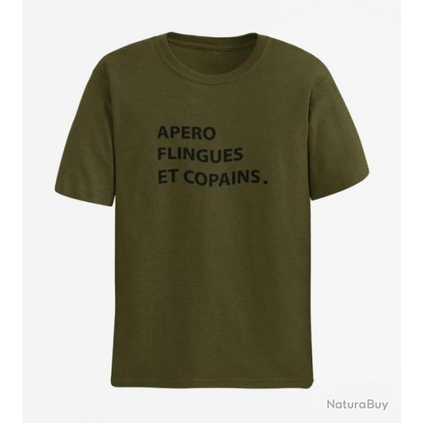 T shirt Humour Apro Flingues et Copains Army Noir