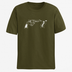 T shirt Humour Bang Army Blanc