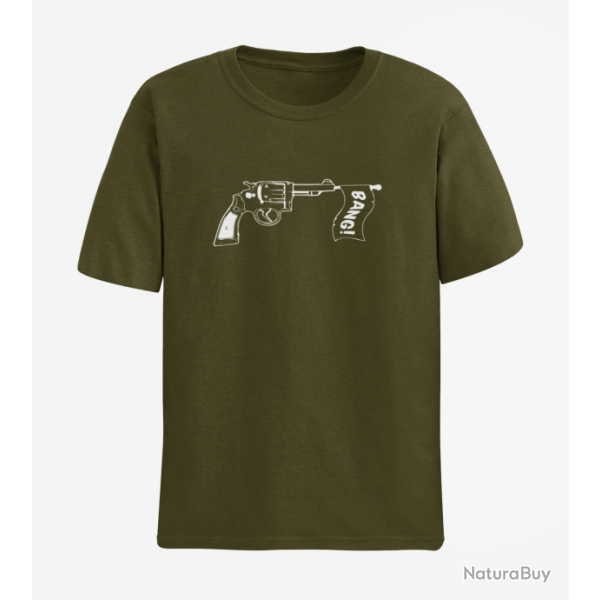 T shirt Humour Bang Army Blanc