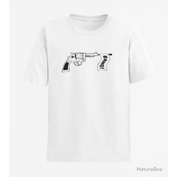 T shirt Humour Bang Blanc