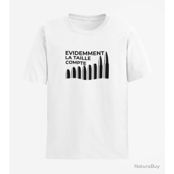 T shirt Humour C est la Taille qui compte 2 Blanc