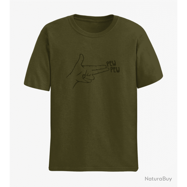 T shirt Humour Pew Pew Army Noir