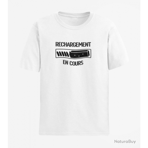 T shirt Humour Rechargement en cours Blanc