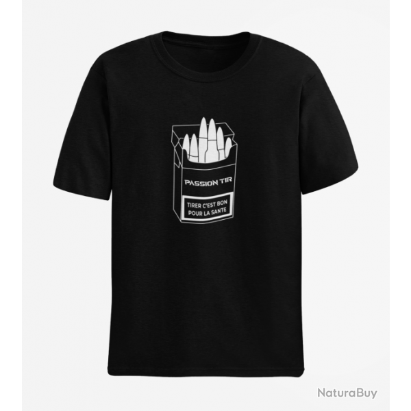 T shirt Humour Tirer c est bon pour la sant Noir