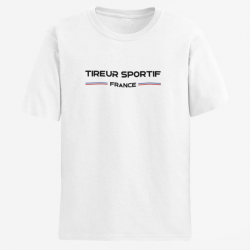 T shirt Tir Sportif Tireur France Blanc