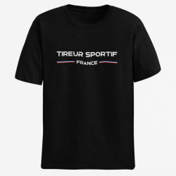T shirt Tir Sportif Tireur France Noir