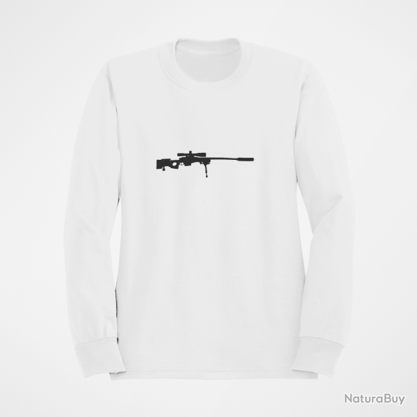 Sweat ARME Fusil Sniper Blanc