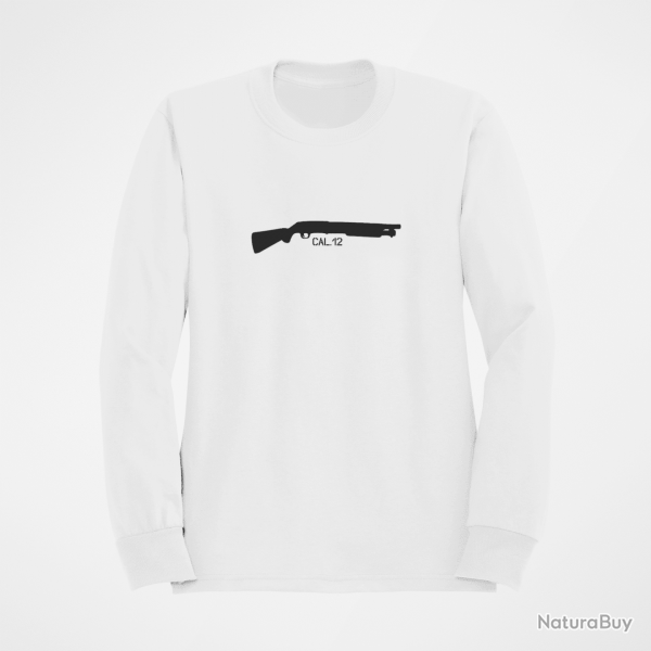 Sweat Fusil  pompe Calibre 12 Blanc