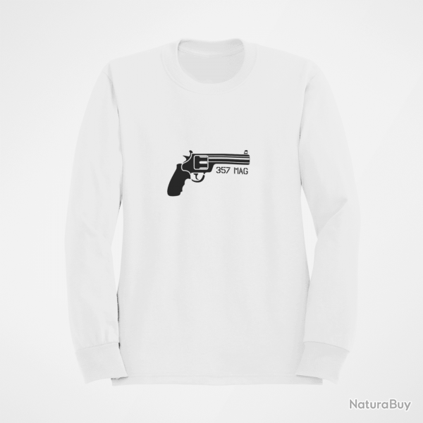 Sweat Revolver 357 mag Blanc