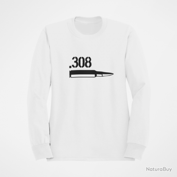 Sweat CARTOUCHE 308win Blanc