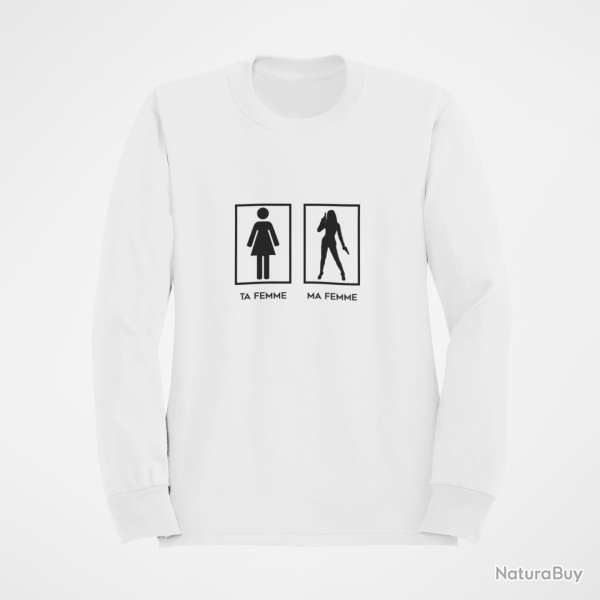 Sweat Ta Femme Ma Femme Blanc