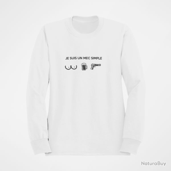 Sweat Je suis un mec simple Blanc
