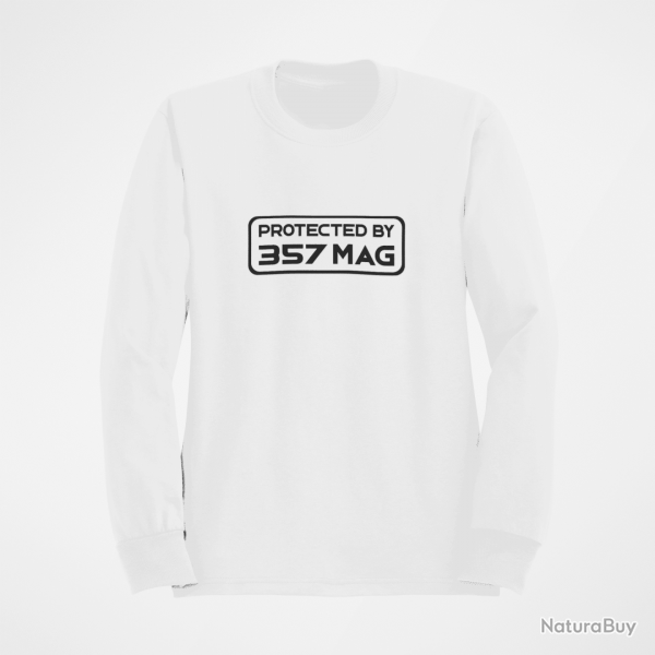Sweat PROTECTED BY 357 MAG Blanc