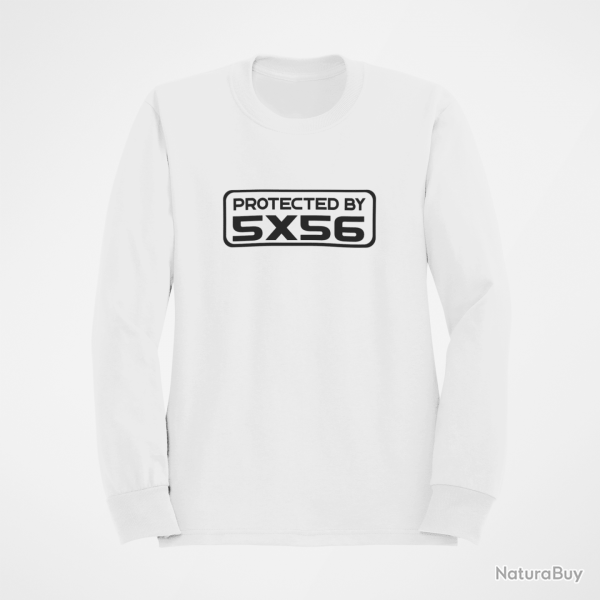 Sweat PROTECTED BY 5.56 Blanc