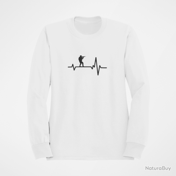 Sweat Militaire Battements de coeur Blanc