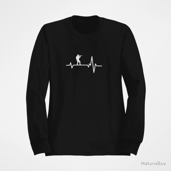 Sweat Militaire Battements de coeur Noir