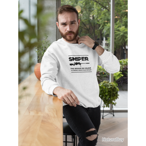 SWEAT TIREUR Sniper pas besoin de courrir