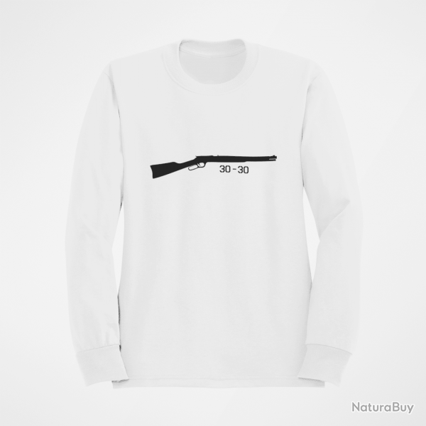 Sweat Armes Carabine  levier sous garde 30 30 Blanc
