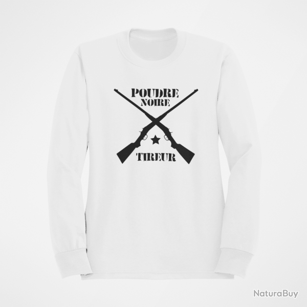 Sweat Armes Fusils poudre noire Tireur Blanc