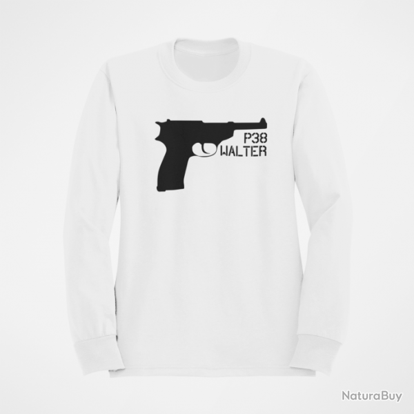 Sweat Armes Walter P38 Blanc