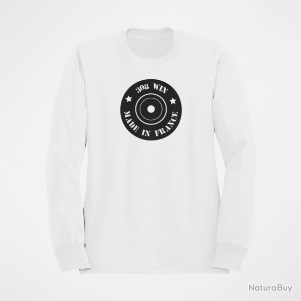 Sweat Cartouches Douille 308win Blanc