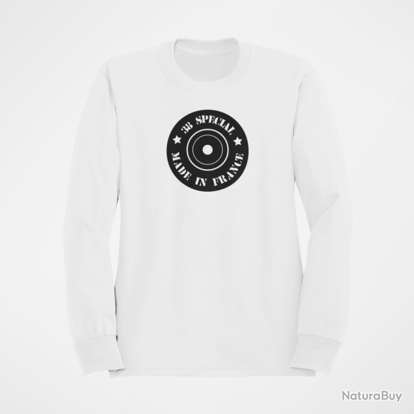 Sweat Cartouches Douille 38 spcial Blanc