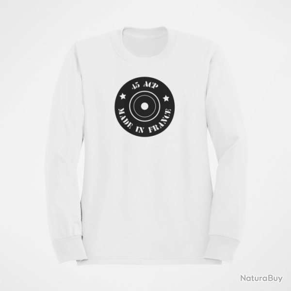 Sweat Cartouches Douille 45ACP Blanc